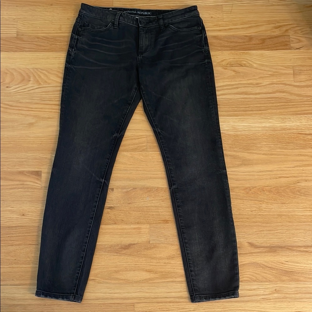 Women's Banana Republic Vintage Black Washed Skinny Jeans, Size 29